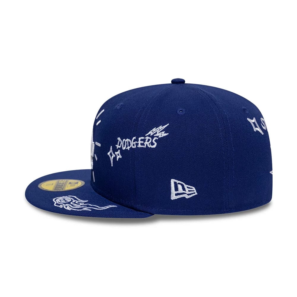 LA Dodgers MLB Scribble Dark Blue 59FIFTY Fitted Cap