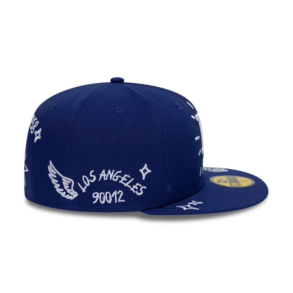 LA Dodgers MLB Scribble Dark Blue 59FIFTY Fitted Cap