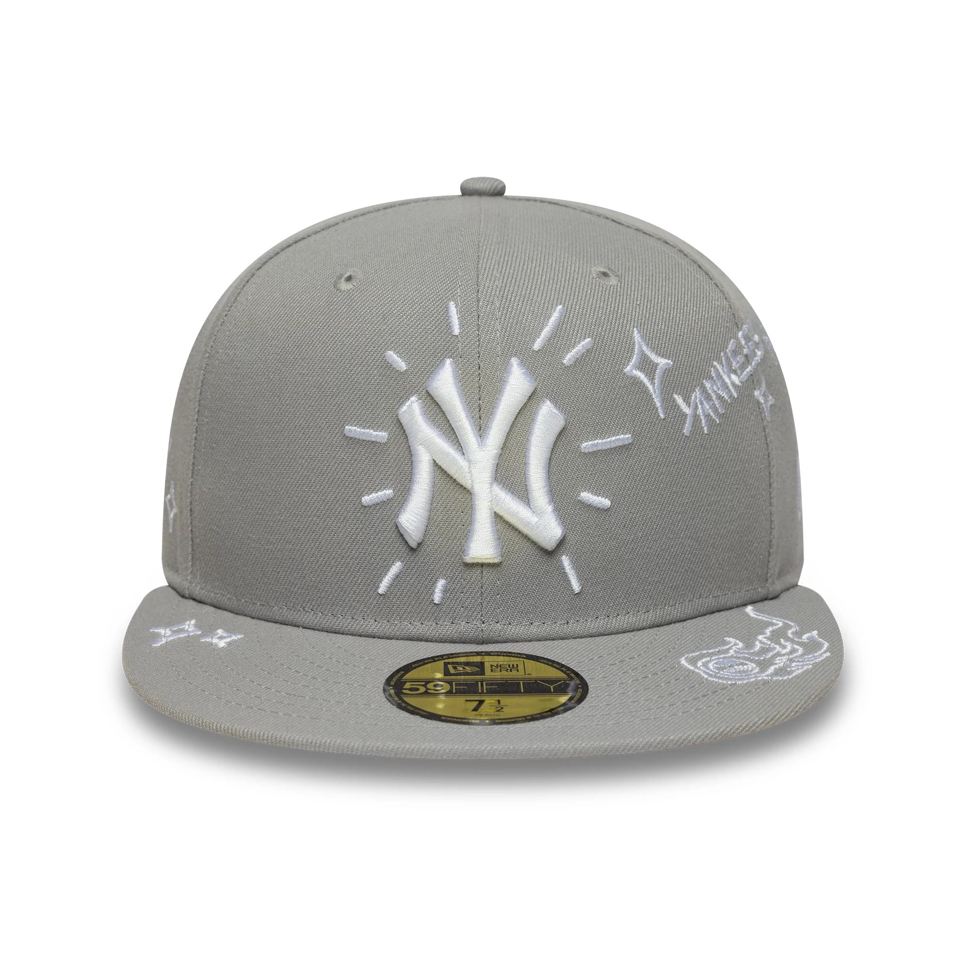 New York Yankees MLB Scribble Grey 59FIFTY Fitted Cap