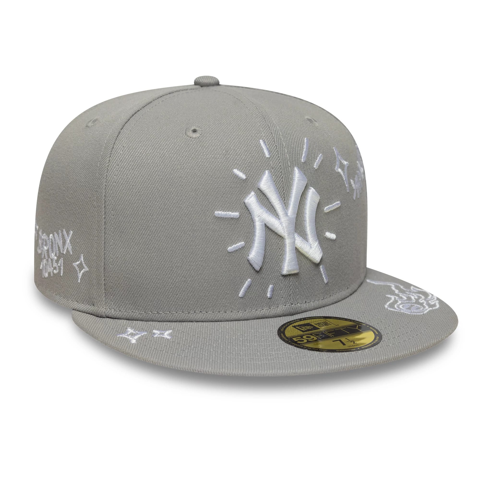 New York Yankees MLB Scribble Grey 59FIFTY Fitted Cap
