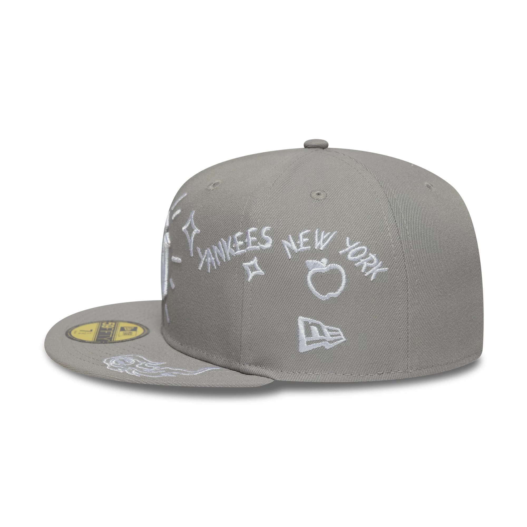 New York Yankees MLB Scribble Grey 59FIFTY Fitted Cap