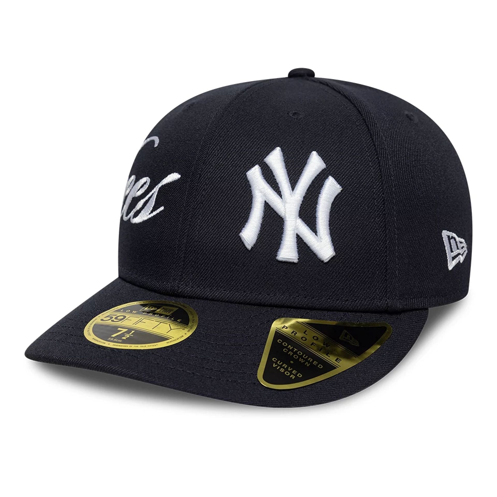 New York Yankees MLB Side Script Navy Low Profile 59FIFTY Fitted Cap