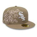 Chicago White Sox MLB Floral Outline Beige 59FIFTY Fitted Cap