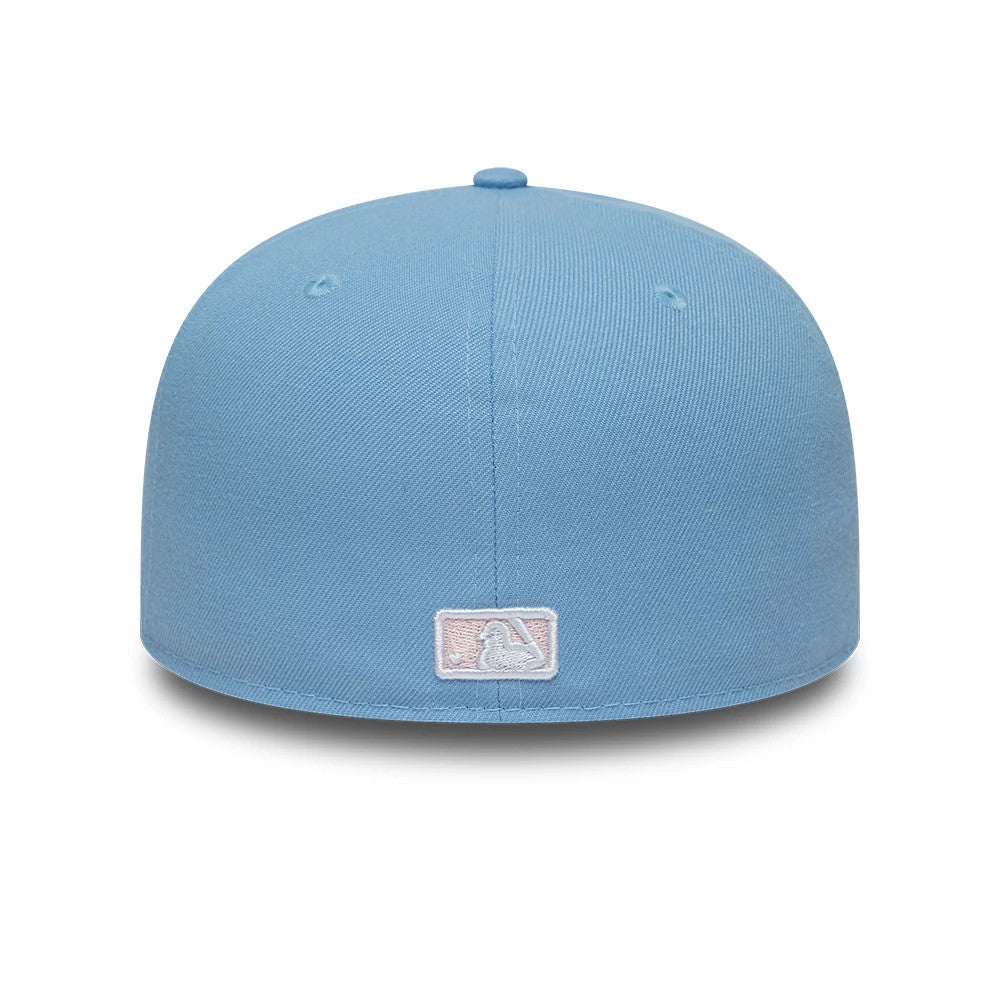 LA Dodgers MLB Floral Outline Pastel Blue 59FIFTY Fitted Cap