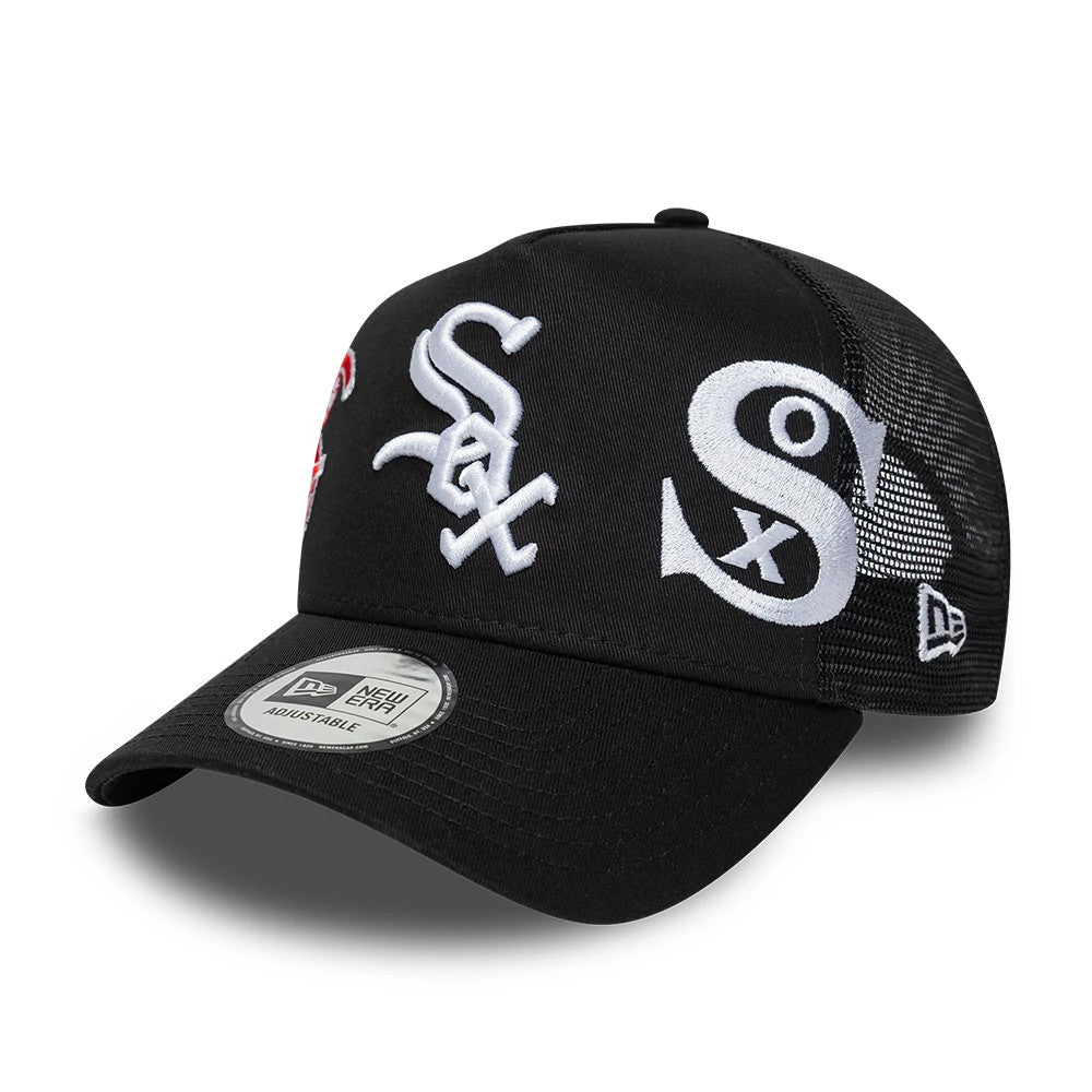 Chicago White Sox MLB Patch Black 9FORTY A-Frame Trucker Adjustable Cap
