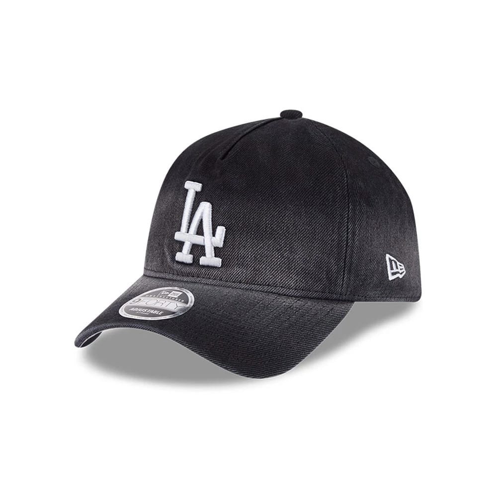 Dodgers MLB Washed Denim Black 9FORTY A-Frame Unstructured Adjustable Cap
