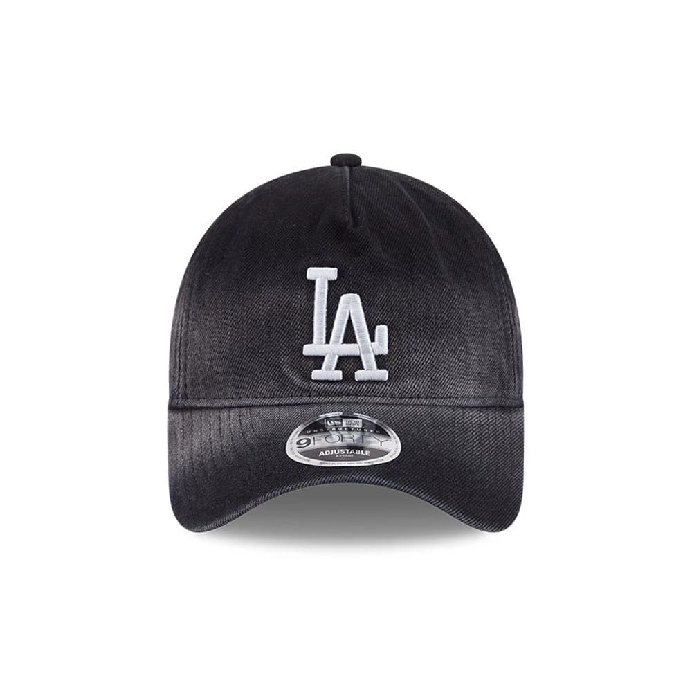 Dodgers MLB Washed Denim Black 9FORTY A-Frame Unstructured Adjustable Cap
