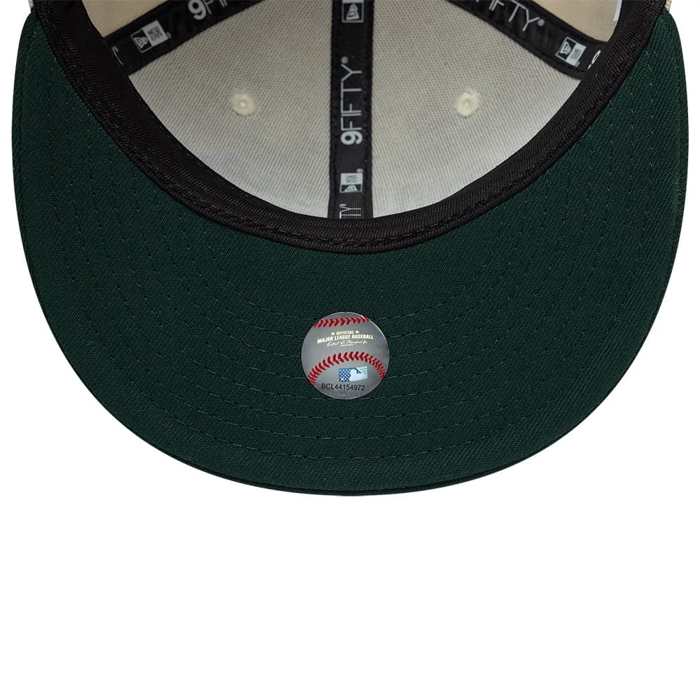 Athletics MLB Ombre Script Beige & Green 9FIFTY Snapback Adjustable Cap