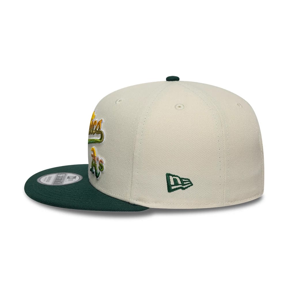 Athletics MLB Ombre Script Beige & Green 9FIFTY Snapback Adjustable Cap