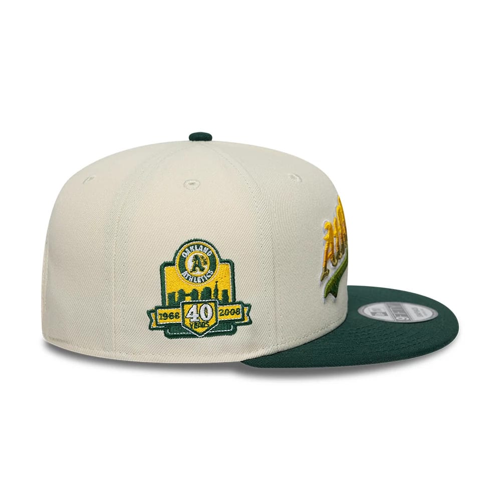 Athletics MLB Ombre Script Beige & Green 9FIFTY Snapback Adjustable Cap