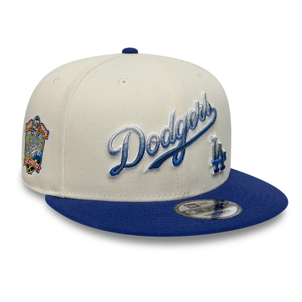 Dodgers MLB Ombre Script Beige & Blue 9FIFTY Snapback Adjustable Cap