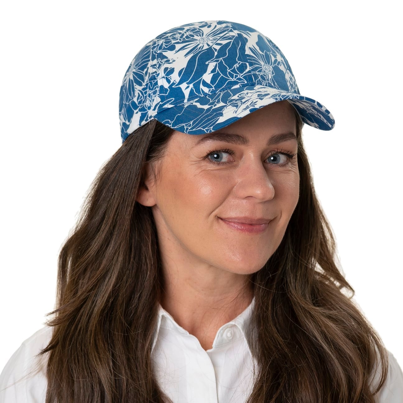 Twotone Flower Print Cap