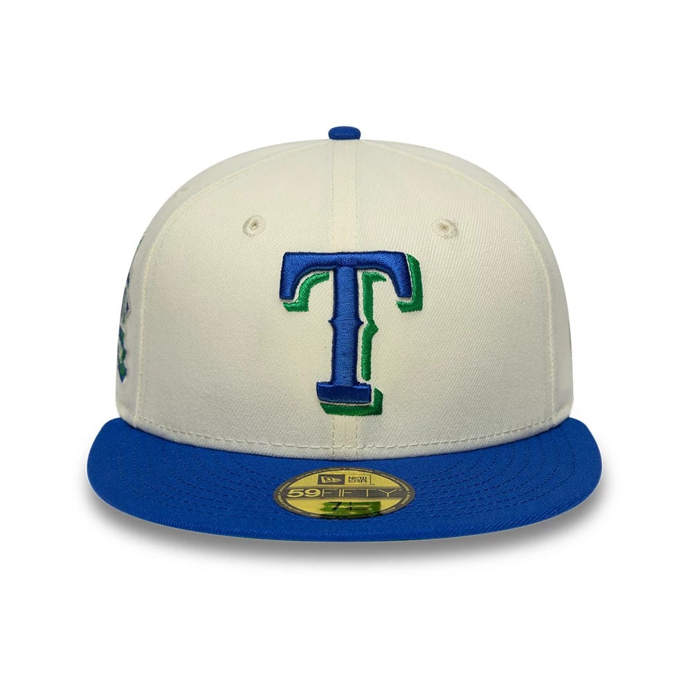 Texas Rangers MLB Cooperstown White & Blue 59FIFTY Fitted Cap