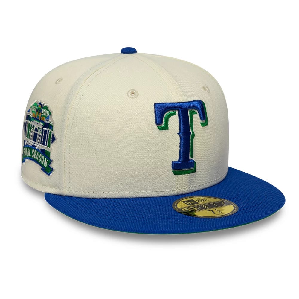 Texas Rangers MLB Cooperstown White & Blue 59FIFTY Fitted Cap