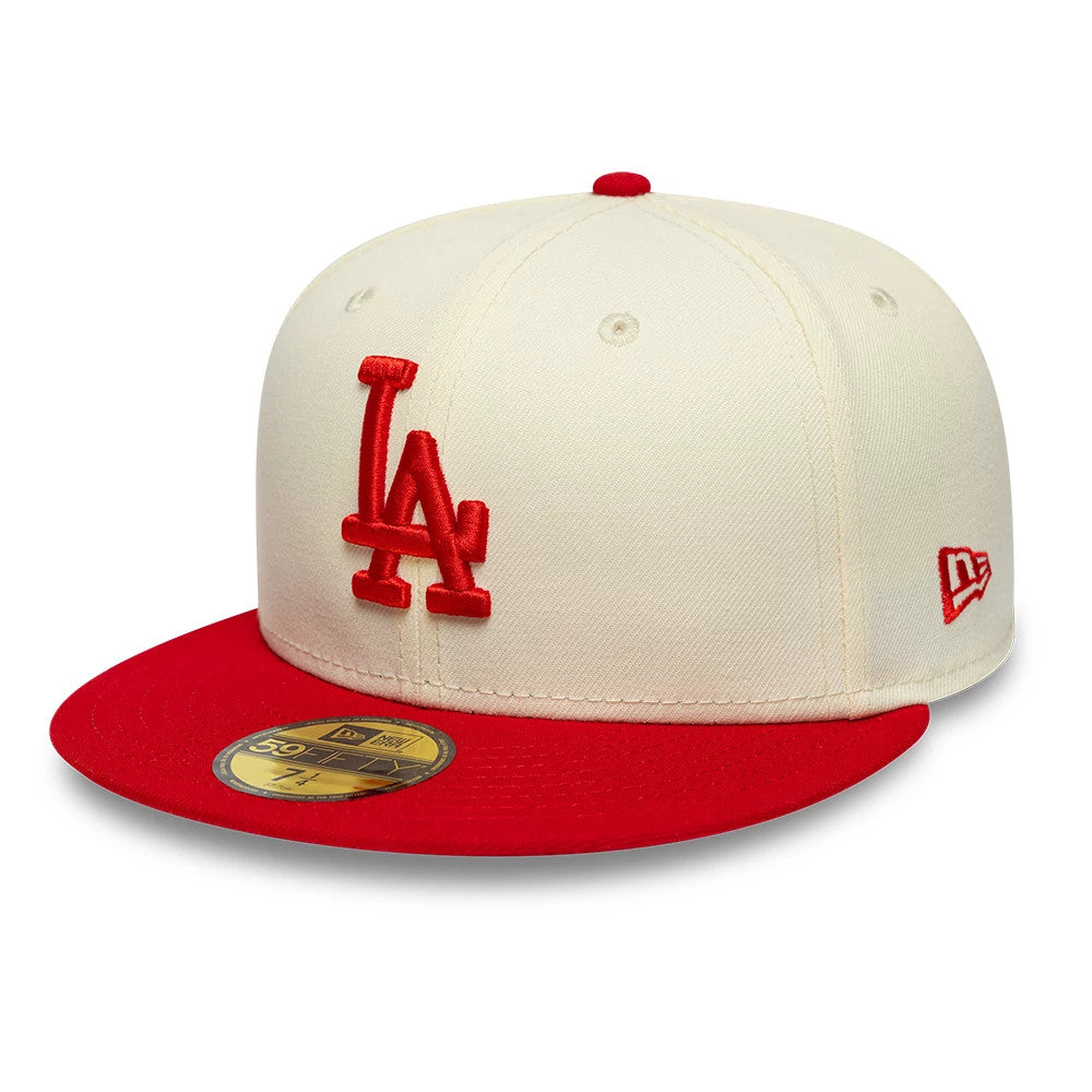 LA Dodgers MLB Chrome Scarlet Cream 59FIFTY Fitted Cap