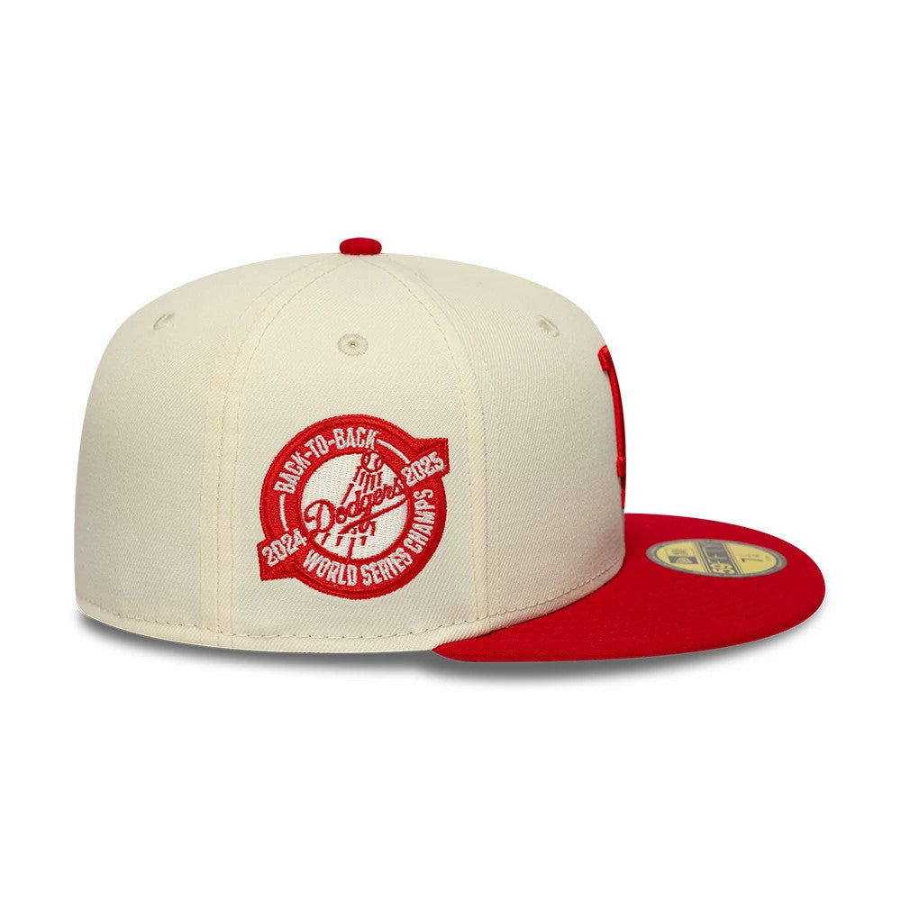 LA Dodgers MLB Chrome Scarlet Cream 59FIFTY Fitted Cap