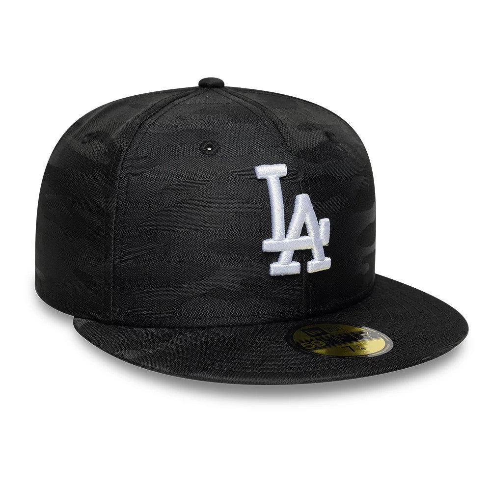 LA Dodgers MLB Camo Black 59FIFTY Fitted Cap