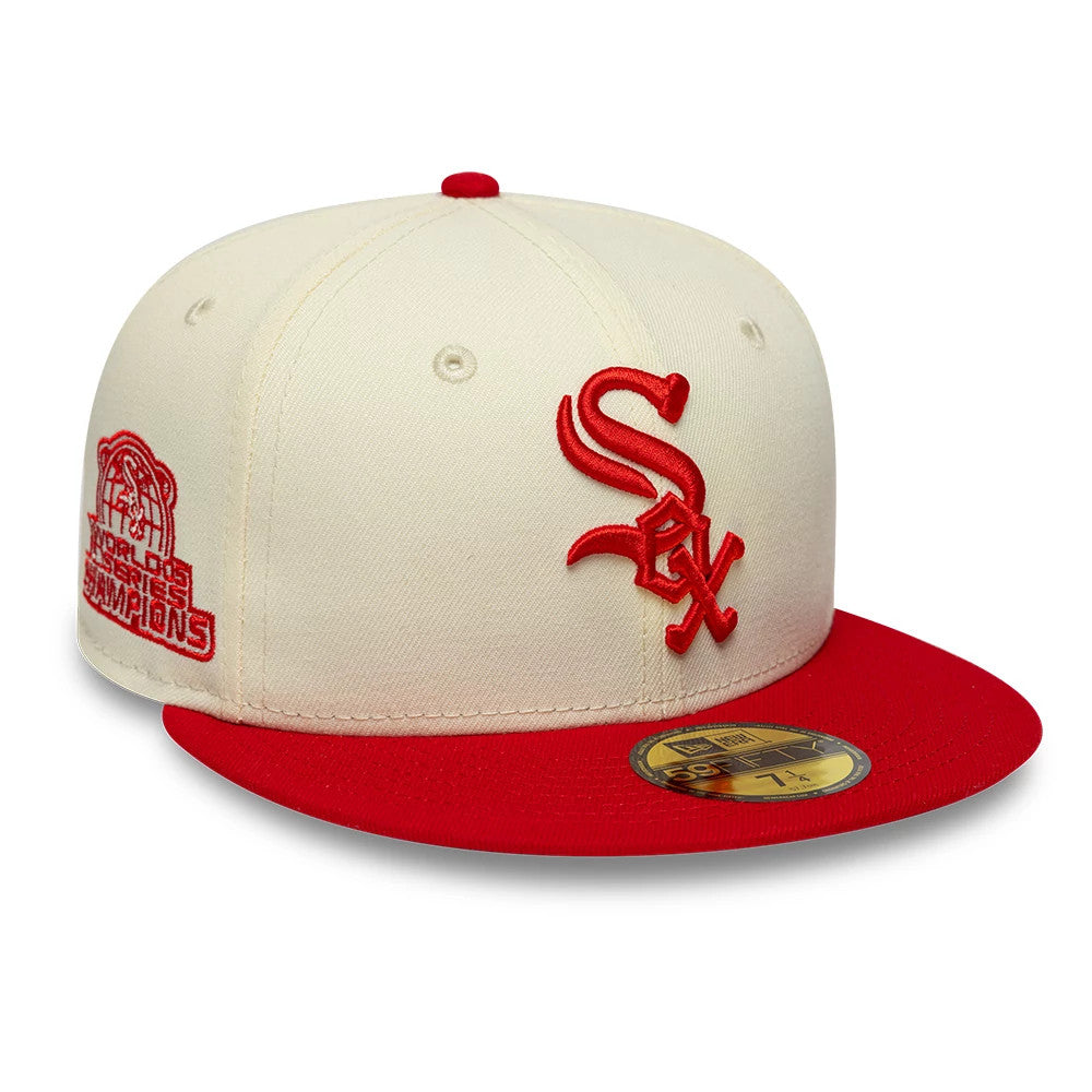 Chicago White Sox MLB Chrome Scarlet Cream 59FIFTY Fitted Cap