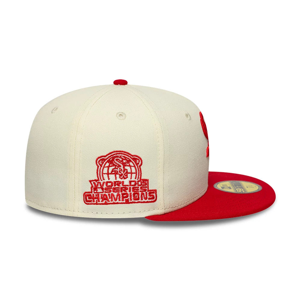 Chicago White Sox MLB Chrome Scarlet Cream 59FIFTY Fitted Cap
